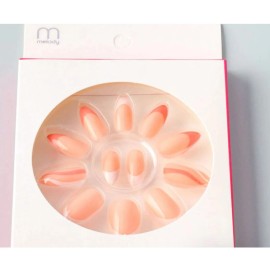 Melody peach french tip press on nails
