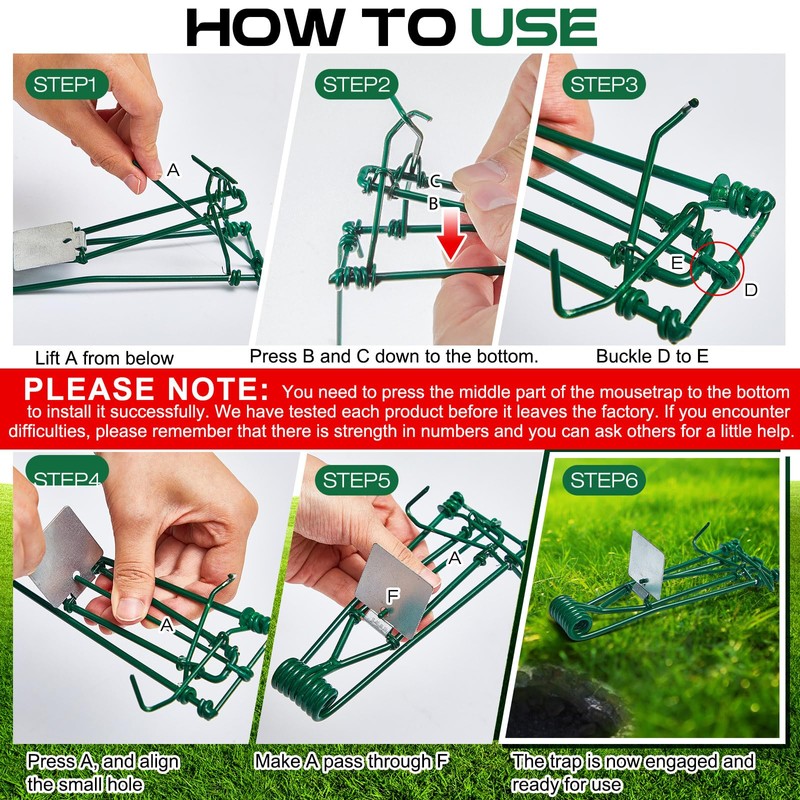 Qualirey 8 Pcs Gopher Trap with Chain Gopher Killer Vole