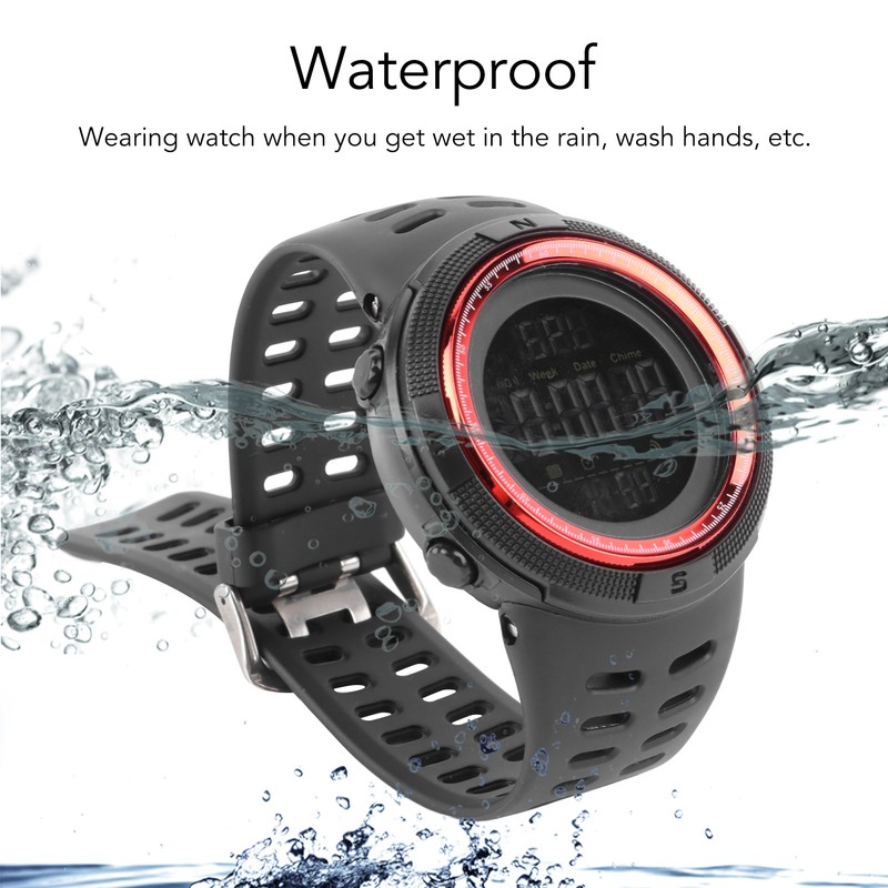 Men Digital Watch Waterproof Clear Display Date Alarm Clock Electronic