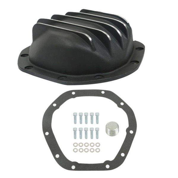 SEBLAFF Rear Black Aluminum Differential Cover with Gasket & Drain