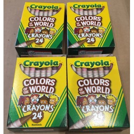 Crayola NEW 4 PKGS Crayola Colors of the World Crayons 24pc Skin/Hair/Eyes