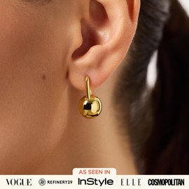 Ana Luisa Chunky Small Knot Earrings - 14K Gold Plated and Silver Statement Earrings for Women - Trendy Ball Drop Earring, Gold and Two Tone Knots, Dangle Earring for Women - Hypoallergenic Jewelry