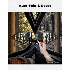 KEMIMOTO X3 Side Mirrors, Spring Back Feature Allows Automatic Reset After Fold Side View Mirrors Compatible with 2017-2025 Can Am Maverick X3 & Max RS DS Turbo RR US Flag Pattern