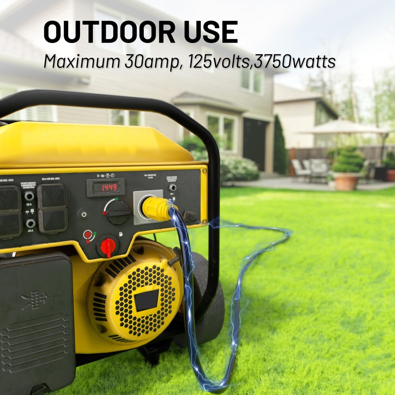 50FT L5-30P/L5-30R 30 Amp Generator Extension Cord, Twist Lock ETL