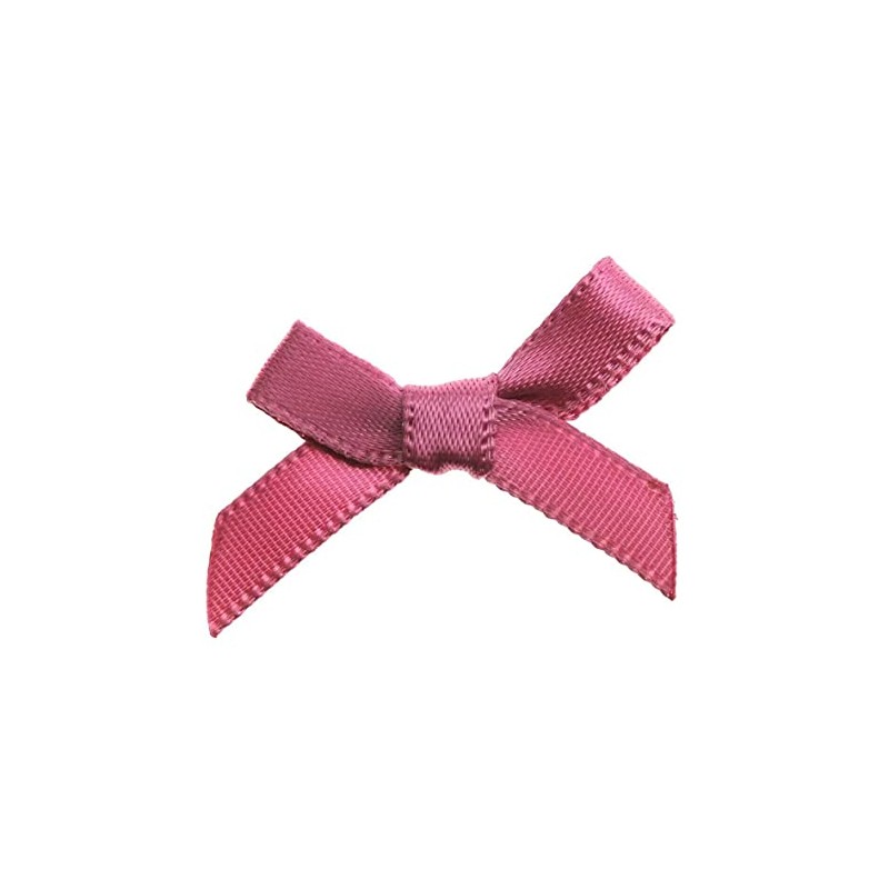 Trucraft 3cm 7mm Satin Ribbon Mini Craft Bows Dusky Pink