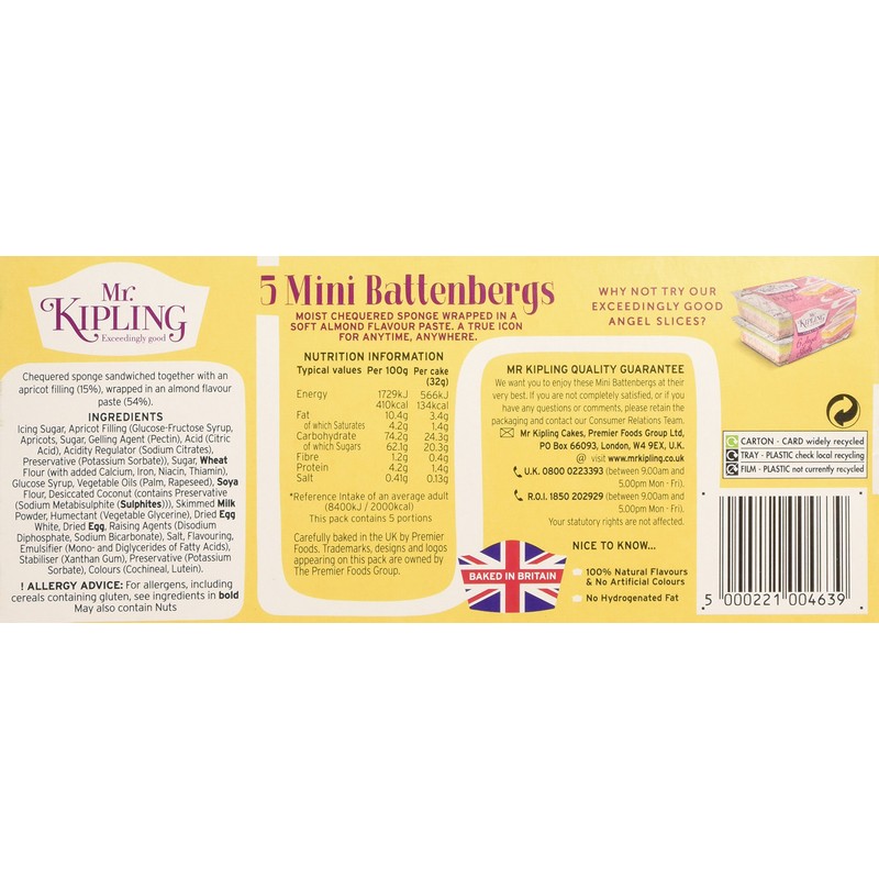 Mr Kipling Mini Battenberg Cakes 5pk