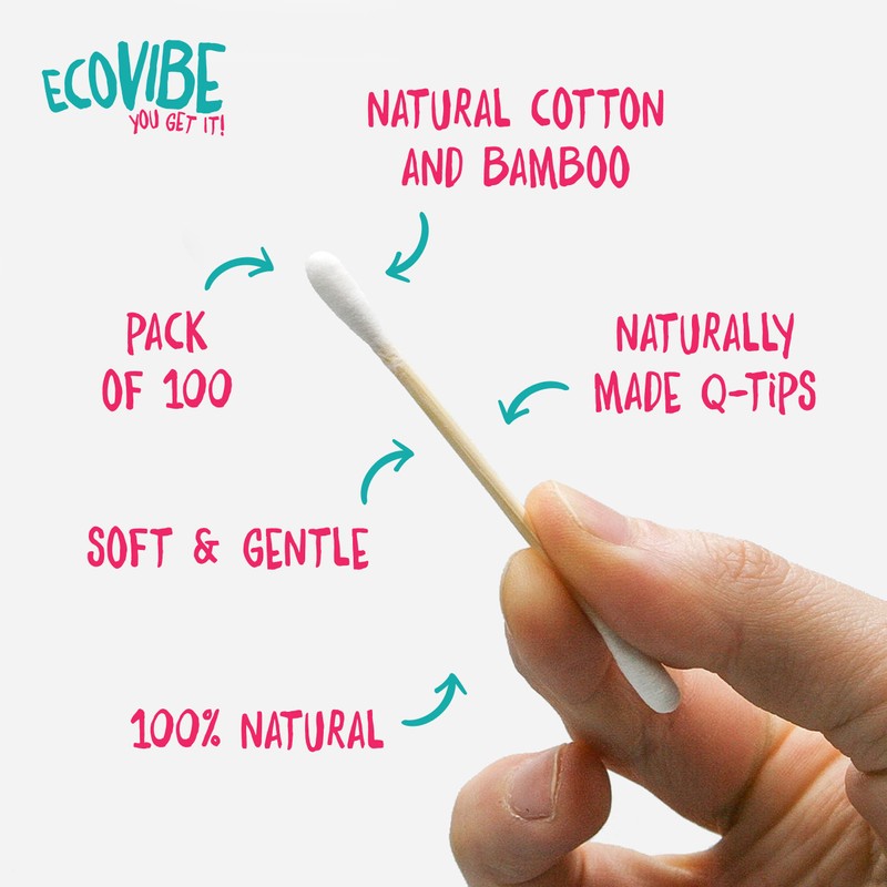 Ecovibe Plastic-Free Bamboo Cotton Buds - Eco-Friendly & Naturally Made