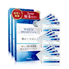 Thany. Whitening Sheet, Set of 3, White Bright Pack, Xylitol, Sodium Bicarbonate, High Concentration Cleansing Ingredient, Caries, Bad Breath