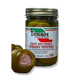 Troino's Gourmet Hot Stuffed Cherry Peppers with Prosciutto & Provolone, 12 Ounce