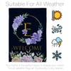 Breeze Decor Welcome E Initial Garden House Flag Kit Monogram