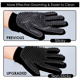 【Upgrade】 Pet Grooming Gloves - DELOMO Cat Brushes Gloves for Gentle Shedding - Efficient Pets Hair Remover Mittens - Dog Washing Gloves for Long and Short Hair Dogs & Cats & Horses - 1 Pair