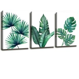 3 Cuadros Plantas Verdes Hogar Habitacion Canvas Arte Plantas                                                                                         