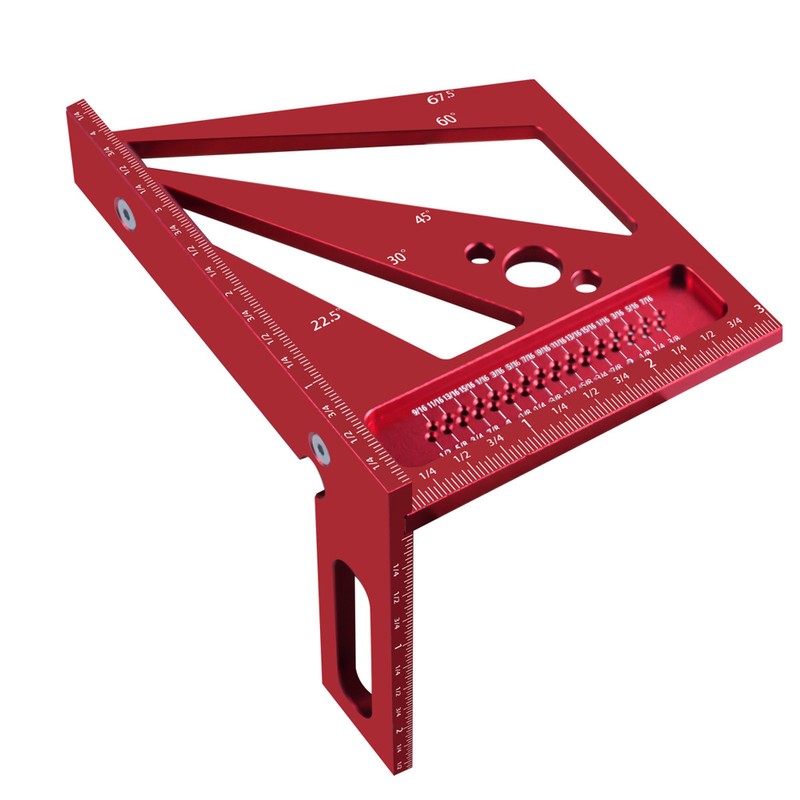 Upgrade Woodworking Measuring Ruler Metric/Inch 3D Multi-Angle Aluminum Alloy 22.5/30/45/60/67.5/90