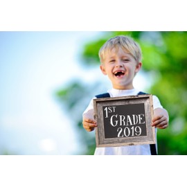 BARNWOODUSA LLC Back to School Large Farmhouse Style Chalkboard Sign with Reclaimed Wood Frame, Rustic Wall Décor (18x24)