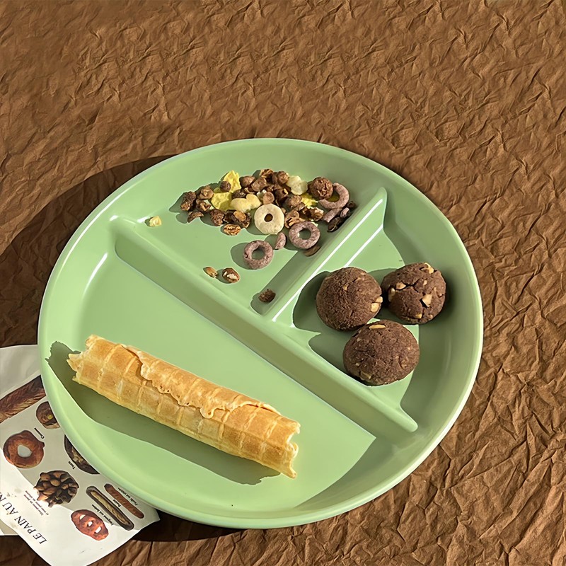 Hoshisea Divided Ceramic Dinner Plate, Split Diet Plate, Snack Plate,