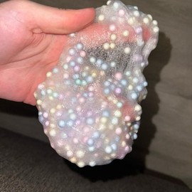 Cotton candy crunch clear slime with pastel foam beads and a more fragrant cotton candy scent! Super crunchy and inflating and smells sooo good! Makes the best pops and sizzles. So addicting to play with. 8oz! - Color: Clear