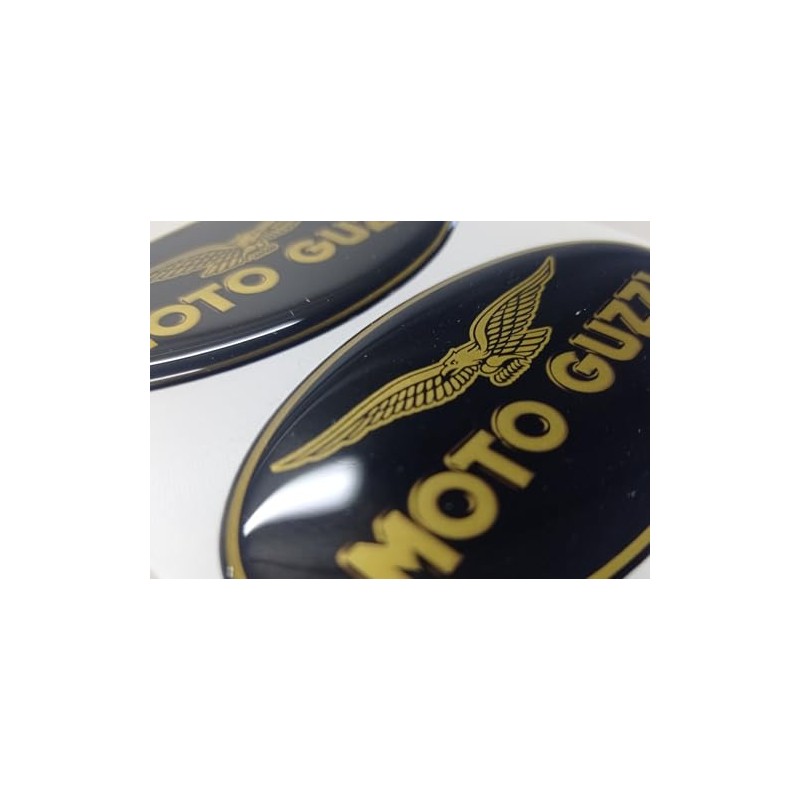 Pair of Resin 3D Motorcycle Stickers Size Fits Guzzi Models
