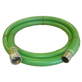 Abbott Rubber PVC Suction Hose Assembly, Green, 2" Female Cam and Groove X Male NPT, 65 psi Max Pressure, 20' Length, 2" ID (1240-2000-20-CN)