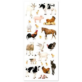 Realistic Farm Animal Stickers - Barnyard Clear Adhesive Decals for Crafts - – 23 Pc