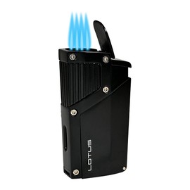 Lotus Czar Quad Torch Lighter with Punch (Black)