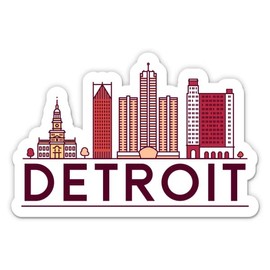 Squiddy Detroit Michigan - Vinyl Sticker Decal for Phone, Laptop, Water Bottle (3" Wide)