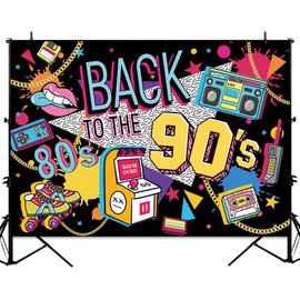 Sensfun Back to The 80s 90s Backdrop Hip Hop Graffitti I Love The 80's 90's Photo Backdrops for Adults Birthday Party Decoration Retro Disco Music Rock Themed Party Photoshoot Background 7x5ft