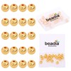 BEADIA 18K Gold Plated Round Spacer Beads 8mm 20pcs for