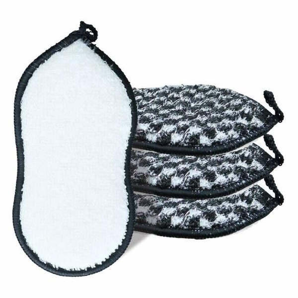 KMAKII Bamboo Fiber Scrub Sponges, Non-Scratch & Durable,6.3 × 3.1