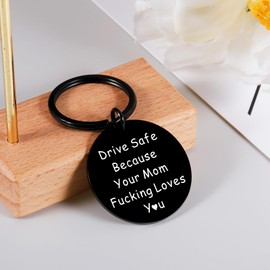 Perleddom Most Popular Gifts for College Son Drive Safe Keychains Gift for Son from Mom College Boys Christmas Stocking Stuffers Young Men Gifts Age 20s Keychain Gift from Mother