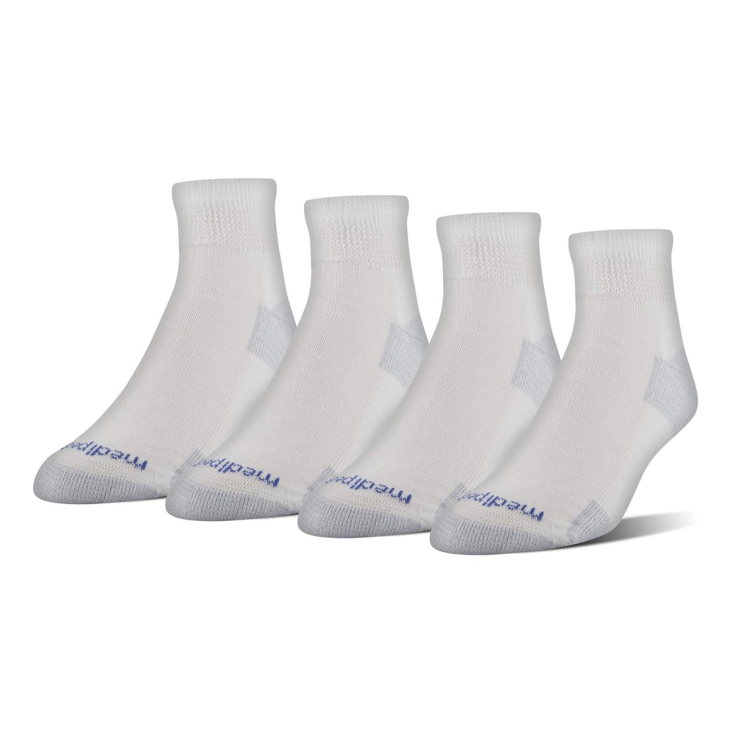 MediPeds unisex-adult Nanoglide Quarter Socks, 4-pack