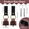 4Pcs Loud Bear Bells with Whistles and PU Leather Keychains,