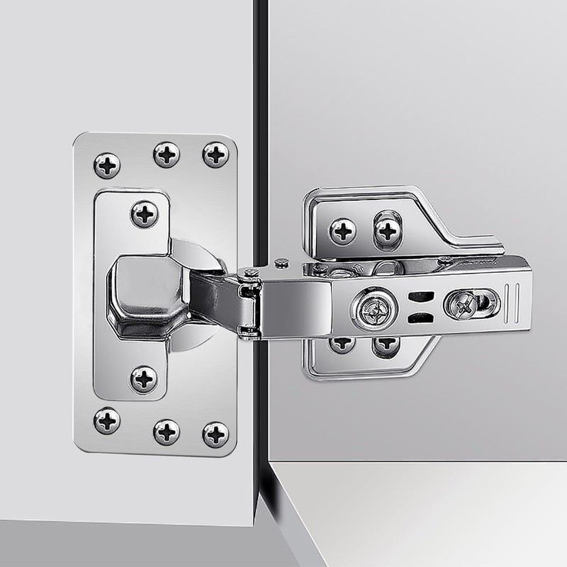 8 Pieces Cabinet Hinge Repair Plate with Screws, Stainless Steel