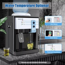5 Gallon Hot and Cold Water Dispenser, Countertop Water Dispenser, Hot & Cold Water Cooler Dispenser with 3 Temperature Settings,for Office, in The Desk Bedside Cabinet, Tea Table,Bar (European White)