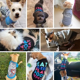 PETCARE 3 Pack Dog Clothes for Small Dogs Boy Yorkie Chihuahua Shih Tzu Cute Puppy Clothes Soft Breathable Dog Shirts Pet Clothing Male Doggy Cat T-Shirts Apparel Costume