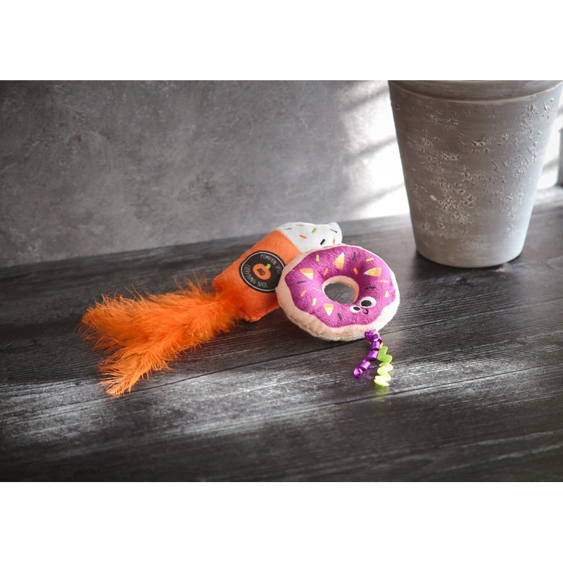 Mad Cat Festive Fall Treat Plush; Cat Interactive Toy for