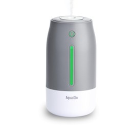 Airvana Aqua Glo Personal, Portable Humidifiers for Bedroom – Ultrasonic Cool Mist Humidifier with Built In Rechargeable Battery. Air Humidifier for Baby, Plants, Home, Office, Travel. Gray