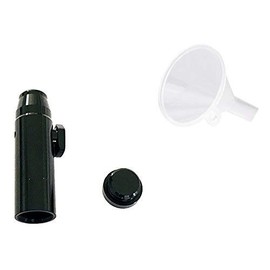M&M Smartek Dosing and Funnel Set, Sniff Snuff Bottle, Sniffer Dispenser, Snuff Dispenser, Metal with Funnel (Black 1.0)