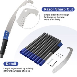 Pole Saws for Tree Trimming, 6.5 FT Long Extension Pruning Saw, Lightweight Stainless Steel Extension High Pole Pruning Pole Saw with Blade for Trimmer Yard Garden and Patios Trees Branches