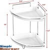 Simple Houseware 2-Tier Corner Bathroom Countertop Organizer, White