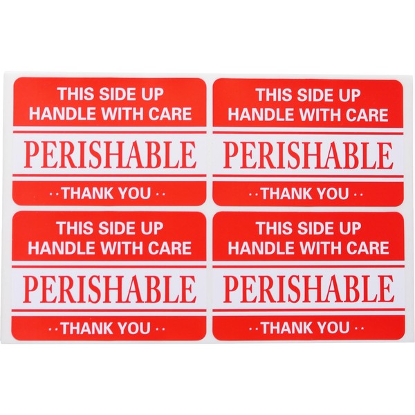 Perishable Shipping Sticker,2x3inch 100pcs This Side Up Handle with Care
