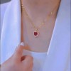 Collar En Forma De Corazón Con Relieve Rojo Moonberry De