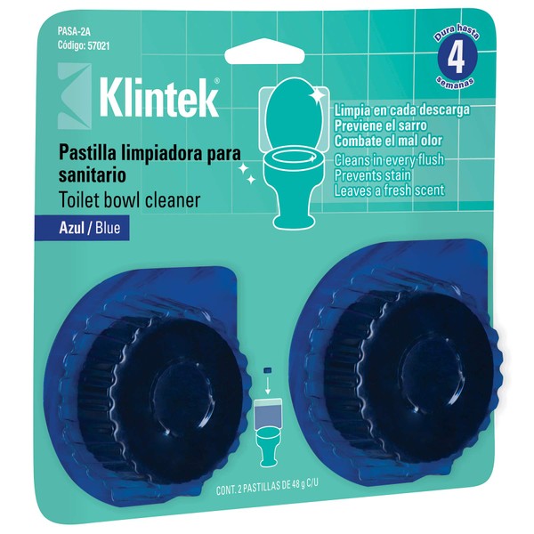 Klintek PASA-2A, Blíster con 2 pastillas azules desinfectantes para tanque