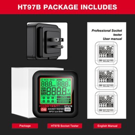 HABOTEST HT97E Digital Socket Tester Voltage Test UK Plug Socket Detector Intelligent Leakage Testing Multifunctional Phase Tester