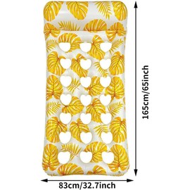 Inflatable Air Mattress Pool, Water Pool Air Mattress for Adults, Air Mattress Pool Adults, Inflatable Sun Pool Water Hammock for Adults and Children (Yellow)