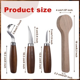 Gisafai 15 Pcs Spoon Carving Kit Wood Whittling Kit Includes 3 Wood Carving Knife 8 Spoon Blank and Gloves for Adults and Kids Beginners Gifts