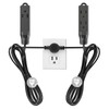 Cable de extensión doble con múltiples tomas, cable de extensión