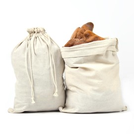 Bread Bags for Homemade Bread,2 Pcs 11.5x16 In Reusable Linen Bags for Sourdough Bread Storage,Bread Container
