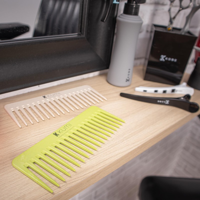 Kumi Wheat Eco-Friendly Afro Styling Comb Green - Durable &
