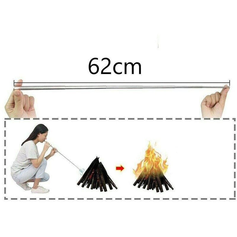 PISAU Ferrocerium Ferro Rod Flint + Blow Tube + case