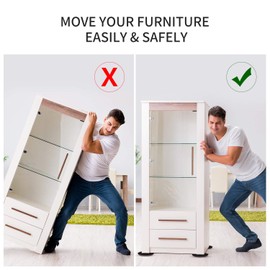 Ezprotekt Furniture Sliders for Carpet, 8 Pack 5" Furniture Movers Sliders, Heavy Duty Reusable Carpet Sliders, Square Furniture Glides for Sofa Bed Couch Fridge, Move Your Item Easy & Safely (Brown)